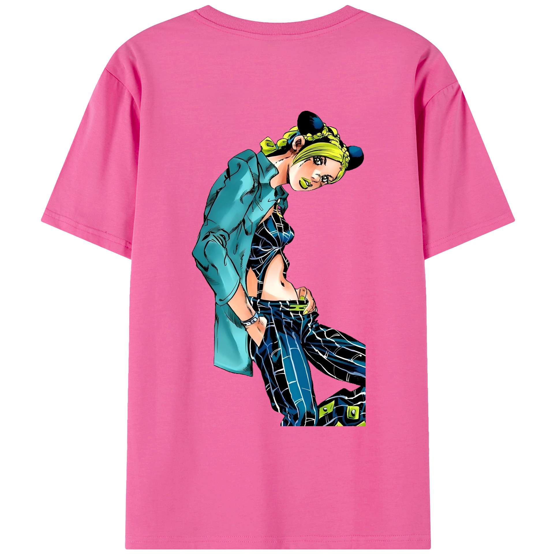 （画像用） "ジョジョの奇妙な冒険 くうじょう ジョリーン JoJo's Bizarre Adventure Jolyne Cujoh " レディース半袖Tシャツ(バックプリント)